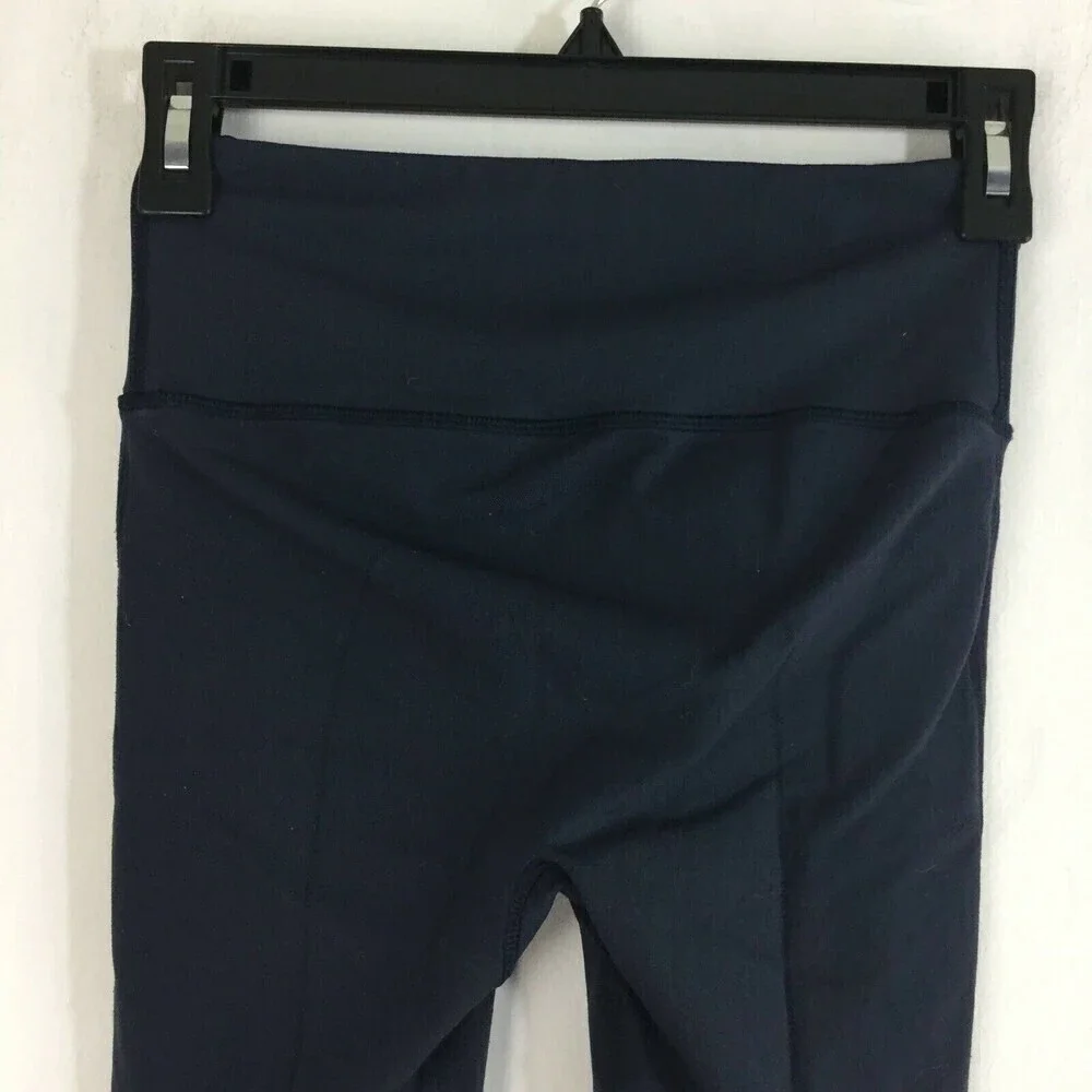 Lululemon Enlighten Crop seamless Yoga Activewear Stretch Blue Leggings Size Sm